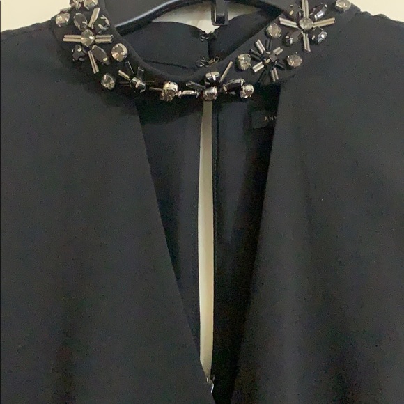 01 - Ann Taylor Beaded Choker Blouse Size 4 - Picture 3 of 6